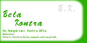 bela kontra business card